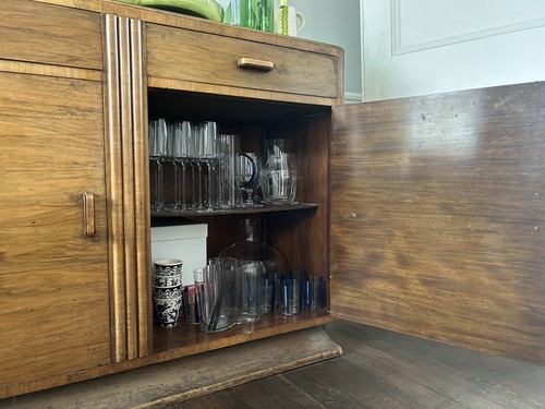 Vintage walnut drinks cabinet - drinks,